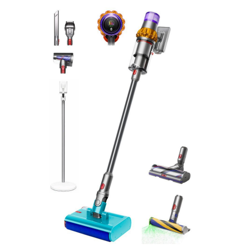 Беспроводной пылесос для сухой и влажной уборки Dyson V15s Detect Submarine™ (Желтый/Никель) + Floor Dok™ Напольная вертикальная подставка