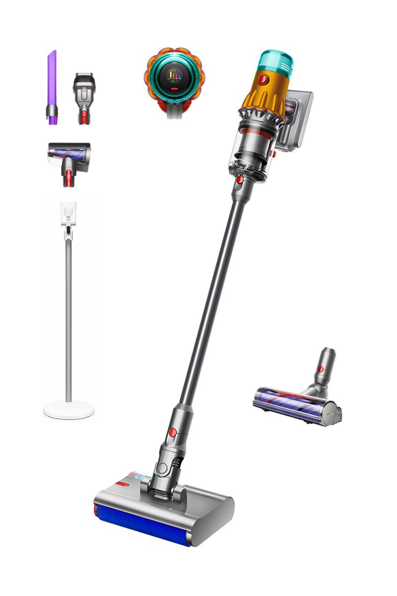 Беспроводной пылесос Dyson V12s (SV46) Detect Slim Submarine™ (Желтый/Никель) + Floor Dok™ Multi Напольная док-станция