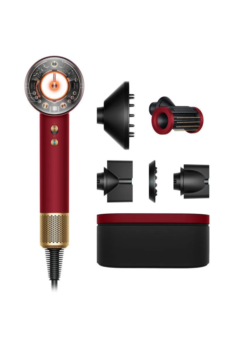 Фен Dyson Supersonic Nural™ HD16 Red Velvet + чехол (Красный вельвет/Золотой)